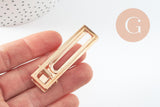 Support barrette fer doré rectangle 60mm, x5 (G4699)