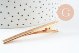 Support barrette pince doré 60mm, x2 (G3314)