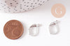 Support boucle Dormeuses boucles d'oreille platine 13mm, x50 (G0085)