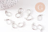 Support boucle Dormeuses boucles d'oreille platine 13mm, x50 (G0085)