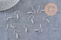 Support boucle crochet acier 304 inoxydable argent 925 22mm, x10 (G10863)
