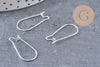 Support boucle crochet acier 304 inoxydable argenté 25mm, x10 (G10902)