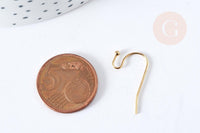 Support boucle crochet hameçon boucle acier 316 inoxydable doré 21mm, x10 (G8479)