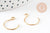 Support boucle crochet rond acier inoxydable 304 doré 14mm, x10 (G9358)