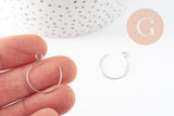 Support boucle crochet rond acier inoxydable 304 platine 22mm, x10 (G9325)