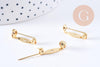 Support de broche en laiton doré 18K 20mm, x2 (G10703)