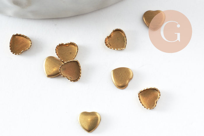 Support de cabochon coeur 4x4mm, x50 (2.4gr) (G2236)