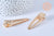 Supports barrette métal doré sans plateau 17mm, x2 (G4591)