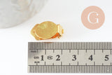 Supports boucles d'oreilles à clip cabochon rond laiton doré 21mm, boucle d'oreille non percée, x2 (G9675)