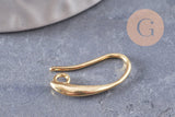 Supports boucles hameçons laiton doré 18K 19mm, x10 (G2501)