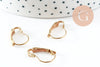 Supports boucles veilleuses laiton brut 16.5mm, x10 (G0201)
