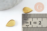 Supports cabochons goutte laiton brut 6x10mm, x20 (1.9g) (G1610)