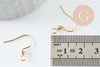 Supports de boucles hameçons avec anneau acier 304 inoxydable doré 24K 18x16mm, x10 (G9525)