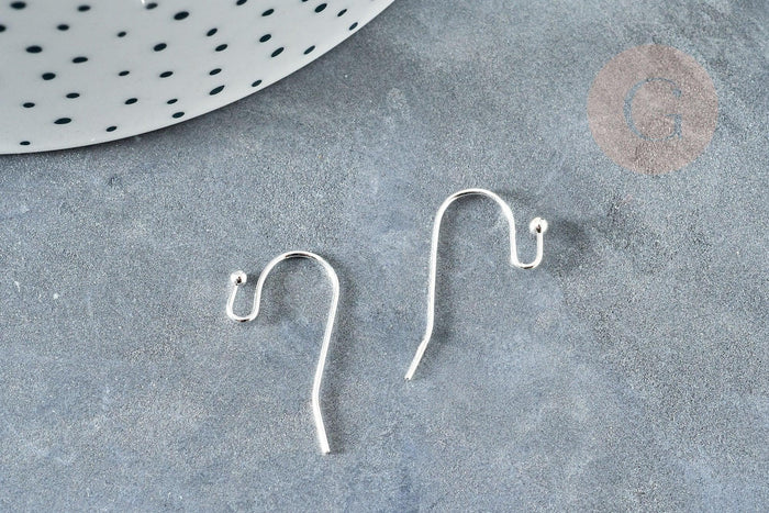 Supports de boucles hameçons laiton argenté 22mm, x50 (G8362)