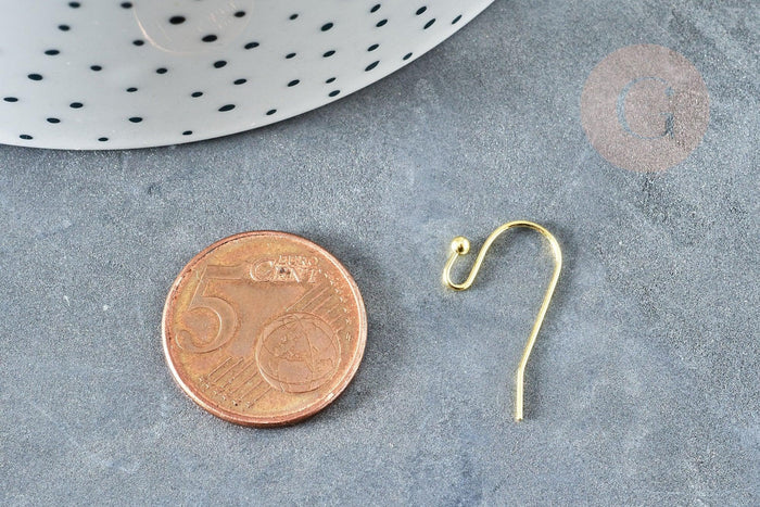 Supports de boucles hameçons laiton doré 22mm, x50 (G5822)
