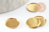 Supports de cabochon rond laiton brut 10mm, x50 (G0494)