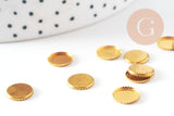 Supports de cabochon rond laiton brut 8mm, x50 (4.1g) (G0672)