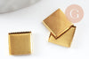 Supports de cabochons carrés laiton brut 8mm, x20 (1.8g) (G1267)