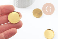 Supports de cabochons ronds laiton brut 23mm, x10 (17.2g) (G1383)