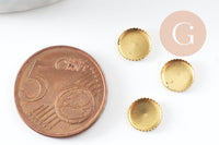 Supports de cabochons ronds laiton brut 7mm, x20 (G4903)