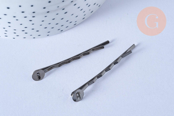 Supports reflets noirs de barrette avec plateau, x5 (G1878)