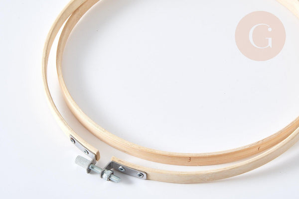 Tambour de broderie bambou clair 200x10mm, x1 (G7662)