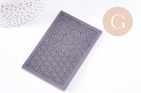 Tapis de texture pour pâte polymère spirales & vagues 65 x100mm, x1 (G10676)