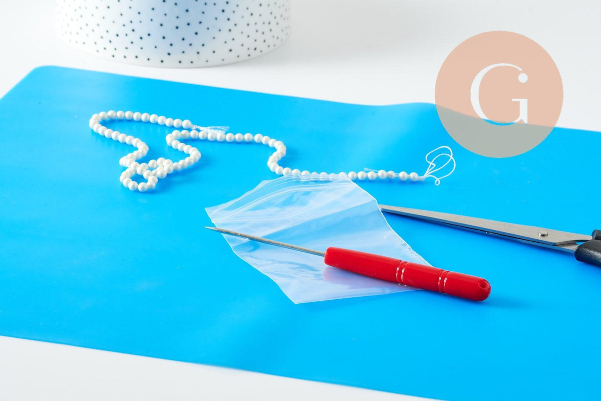 Tapis silicone rectangle bleu 40x30cm, x1 (G9847)