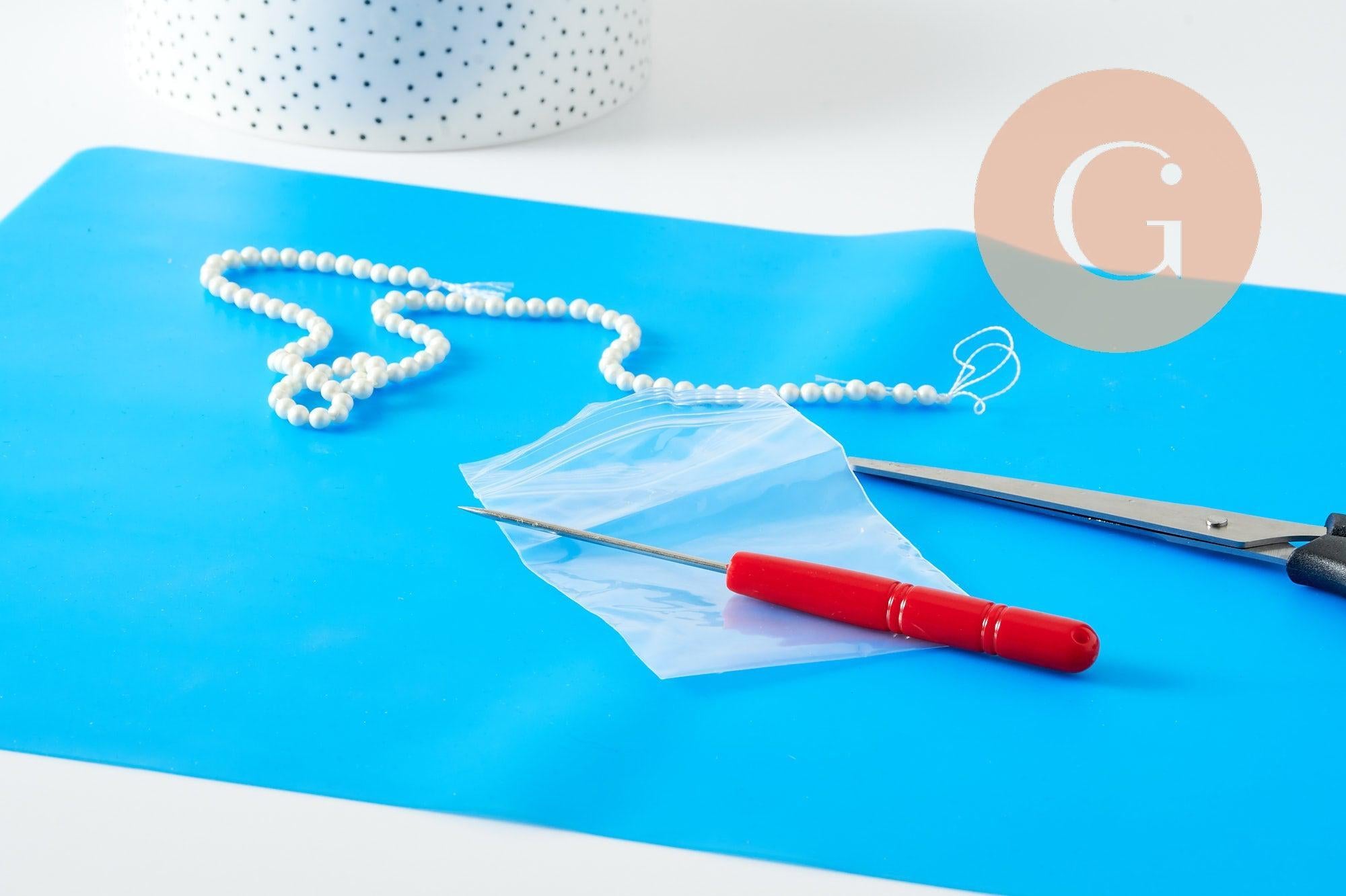 Tapis silicone rectangle bleu 40x30cm, x1 (G9847)