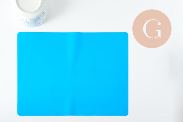 Tapis silicone rectangle bleu 40x30cm, x1 (G9847)