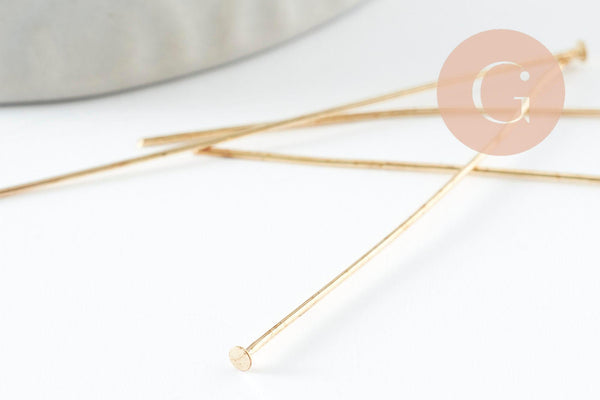 Tiges tête clou fer doré 50mm AVEC DEFAUT, x10gr (G9470)