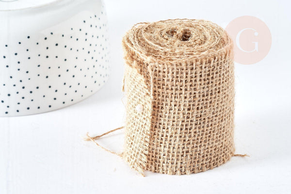 Toile de jute beige 65mm, x1 Mètre (G8376)