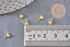 Triangle à coller zamac doré et zircon AB 5.5x4mm, x2 (G5264)