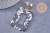 boucles pendantes rectangle résine zamac doré 55mm la paire (G0075)