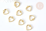 Pendentif médaille coeur zamac doré 14mm, pendentif doré sans nickel pour la création bijoux,médaille or, x1 G8180