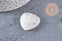 cabochon coeur pierre naturelle et de synthèse 29-30mm, x1 (G3995)