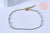 chaine de cheville acier doré 14k résine bleu clair chaine dorée 1.5-2mm/23cm, x1 (G3660)