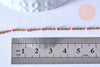 chaine de cheville acier doré 14k résine rose foncé chaine dorée, 1.5-2mm/23cm, x1 (G3745)