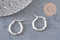 créoles torsadées acier argenté 21mm, x2 (G6807)