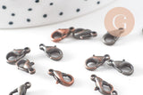 fermoir mousqueton zamac cuivre 10mm, x20 (G0997)