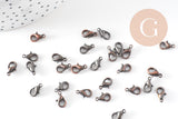 fermoir mousqueton zamac cuivre 10mm, x20 (G0997)