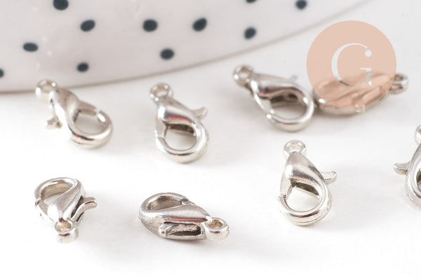 fermoirs zamac platine 10mm, x20 (G2032)