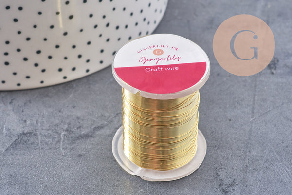 fil de cuivre doré 0.3mm, x1 bobine de 10 mètres (G6184)