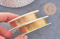 fil de cuivre doré 0.4mm, x1 bobine de 12 mètres (G2552)