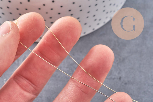 fil de cuivre doré 16K 0.4mm -/28 gauges, x3 mètres (G3306)