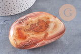 galet agate rouge orange naturelle brute roulée lithotherapie,chips agate rouge ,45-90mm ,x1 (G5214)