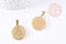 Pendentif médaille ronde Balance acier acier 304 inoxydable doré à graver, x1 (G0817)