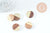 pendentif disque bois résine, bois naturel, perles bois, Perles géométriques,perle ronde,perle ronde bois ,18mm, x5 G1880