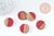 pendentif disque bois résine rouge 18mm, création bijoux bois, x5 G0332