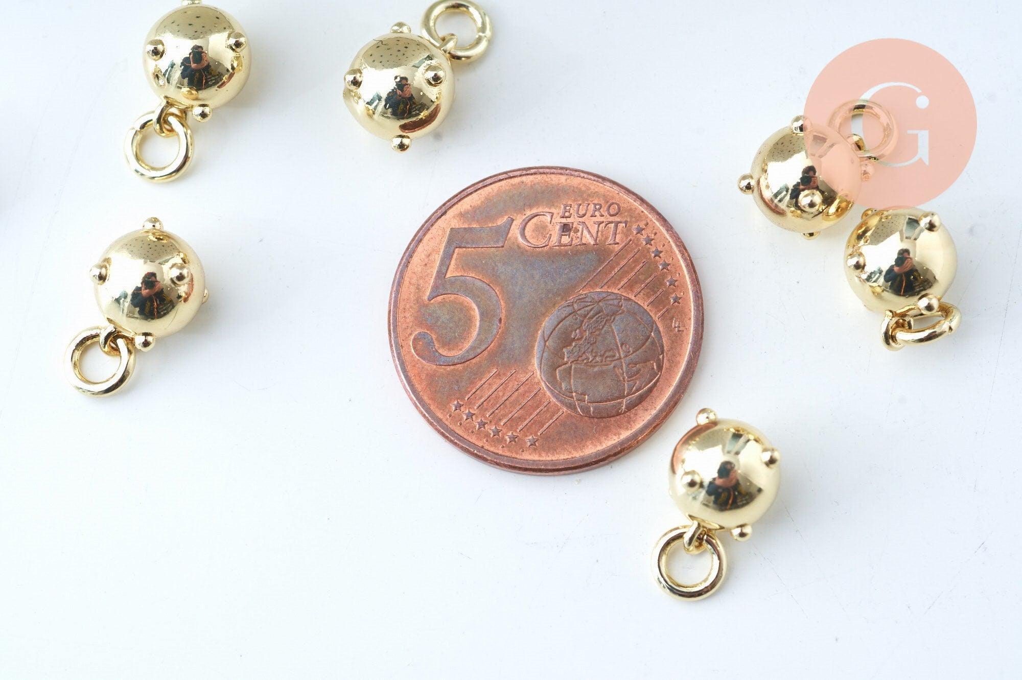 Pendentif goutte laiton doré 18k 10mm,Pendentif doré, x1 (G5995)